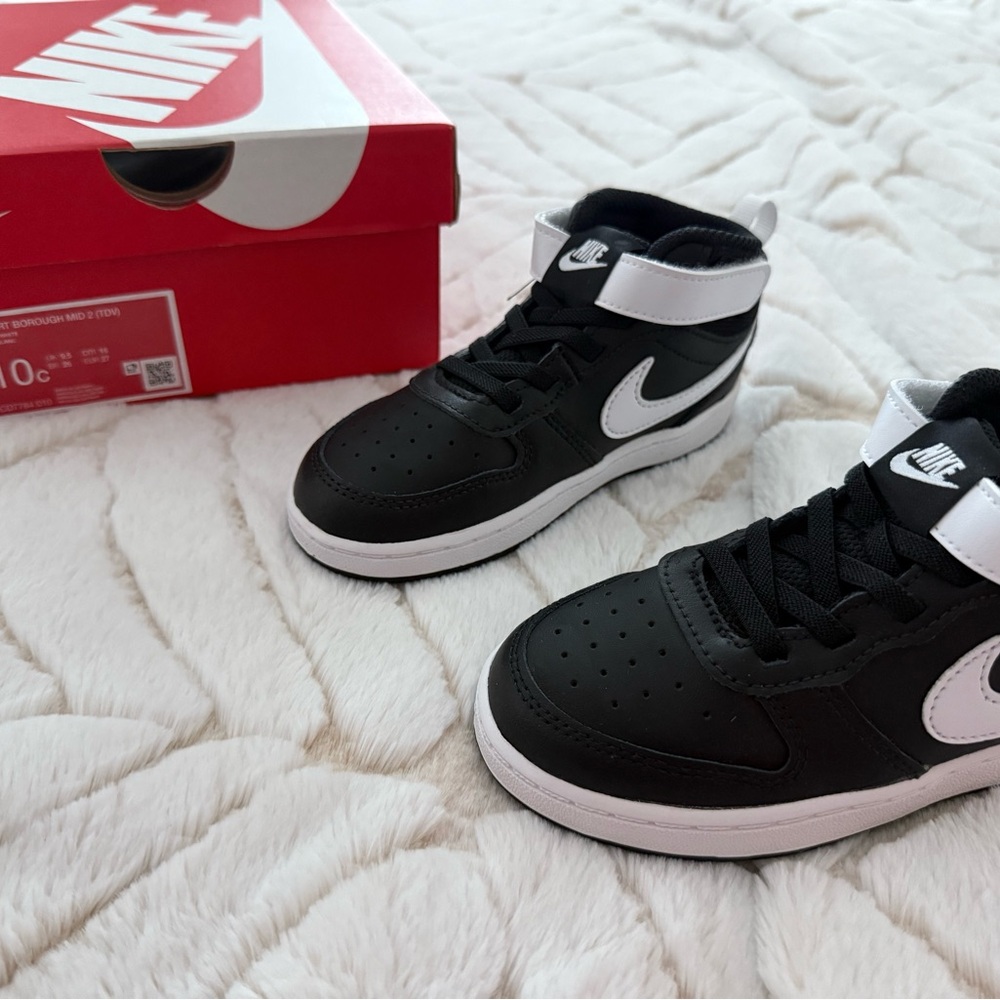Nike Kids Black and White High-Top Sneakers
